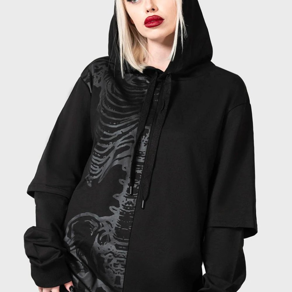Killstar Bad2the Skeleton Black XXL Hoodie